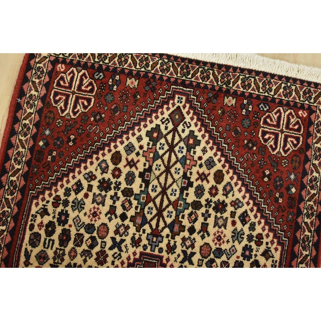 2000 - 2009 Abadeh Rug 2’3” X 3’5” Ivory Wool Vintage Tribal Hand-Knotted Carpet For Sale - Image 5 of 9