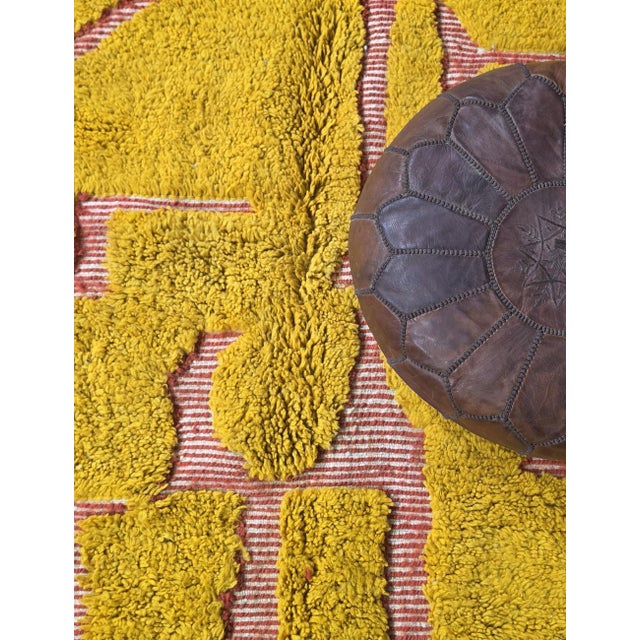 Mustard Handmade Textured Mustard Rug - 9 X 6.2 Ft For Sale - Image 8 of 8