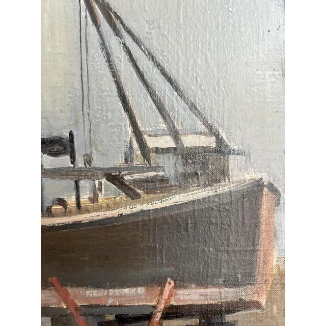 Eugène Louis Martin, Quai Gustav, Ador, la Neptune à Genève, 1946, Oil on Canvas, Framed For Sale - Image 4 of 11