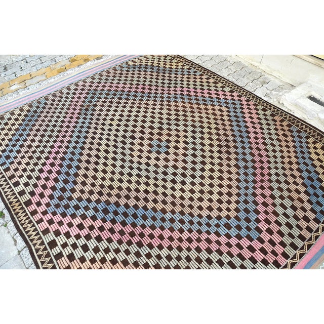 Turkish 1960s Vintage Decorative Anatolian Kilim Rug For Sale - Image 3 of 11