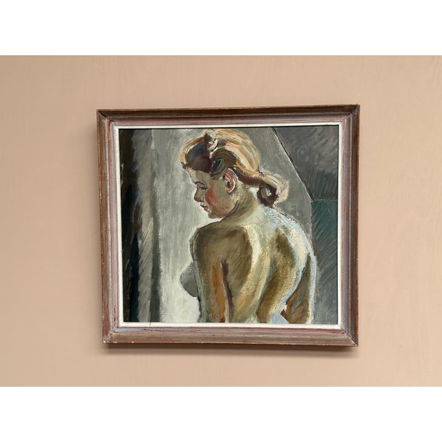 Waldemar (Walle) Ewetz, Nude Woman from Behind, 1960s, Oil Painting on Panel, Framed For Sale - Image 15 of 16