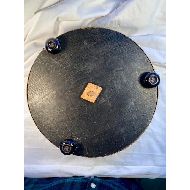 Green Late 19th Century Antique, English, Victorian, Hand - Beaded Footstool For Sale - Image 8 of 8