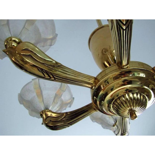 Art Deco Chandelier by Jean Boris Lacroix, 1935 For Sale - Image 6 of 11