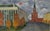 Moscow Landscape Antique Oil Painting Original Soviet Art Ukrainian Artist Sandyrev I. 80-130 1970s For Sale