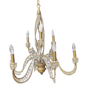 Art Deco Style Crystal Nine Light Chandelier