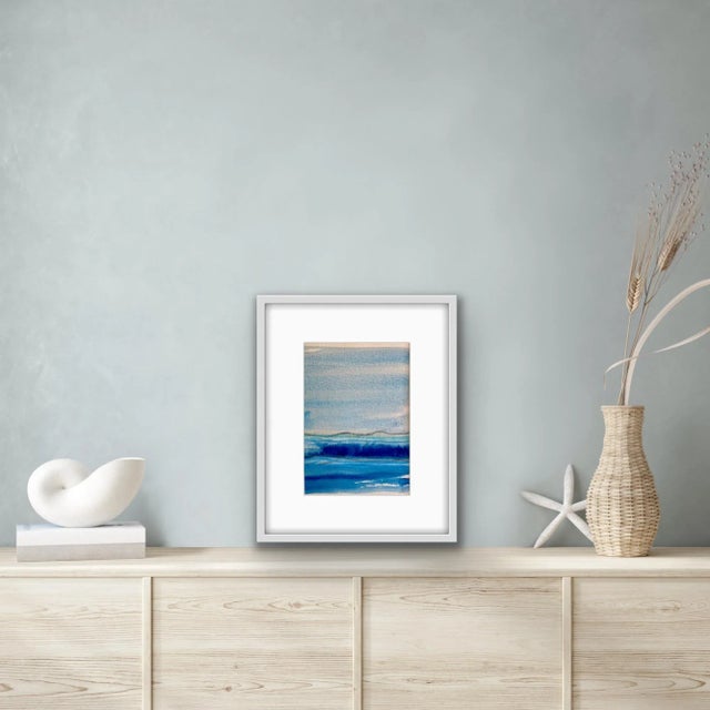 Ocean study. Watercolor pastel on paper. Made on site at Summerland Beach, Montecito, California.