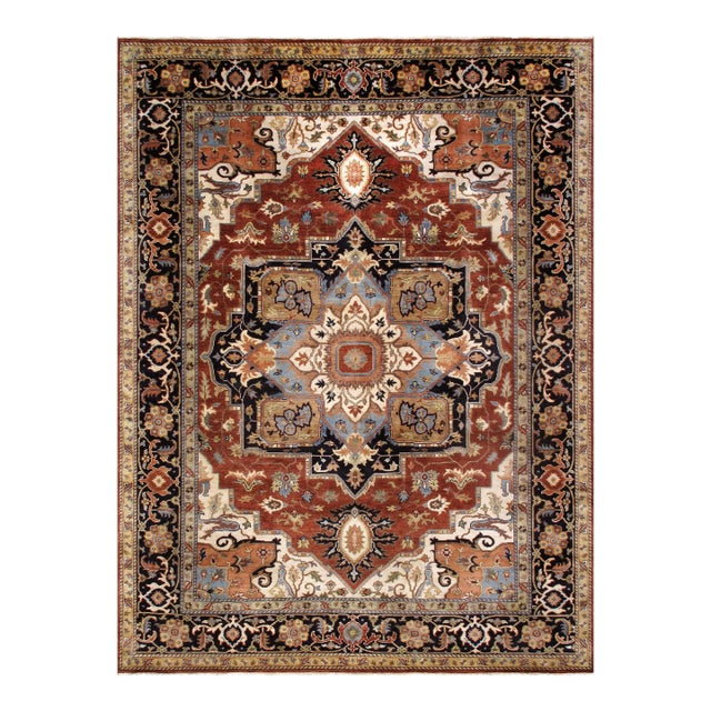 Serapi Wool Rust Area Rug- 5' 0'' X 6'10'' For Sale