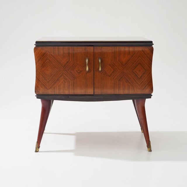 Bedside Tables with Glass Top, 1950s, Set of 2 For Sale - Image 6 of 14