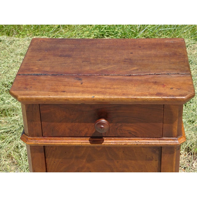 Louis Philippe Bedside Table in Walnut and Burr Walnut For Sale - Image 9 of 18