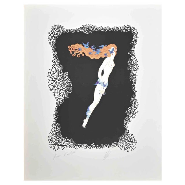 Erté, Le 7, Lithograph, 1968 For Sale