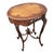 1940s Italian Walnut & Satinwood Inlay Carved Side Sofa Occasional Table For Sale - Image 12 of 13