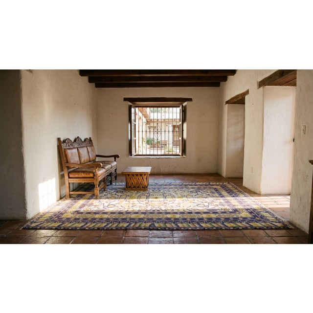 1920s Ivory Background Medallion Antique Luxurious Silk Pile Classic Chinese Rug For Sale - Image 12 of 14