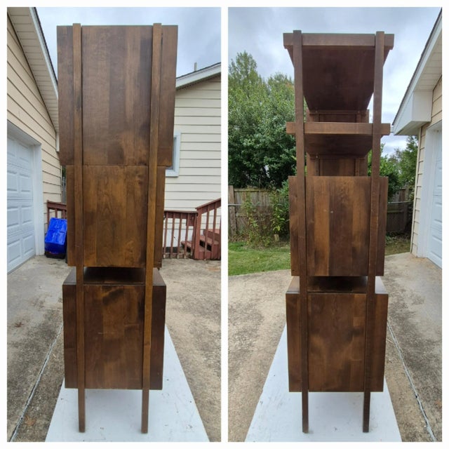 1960s Noral Olson for Kopenhavn Walnut 2-Bay Modular Shelving Unit W/ Desk Bar For Sale - Image 10 of 15