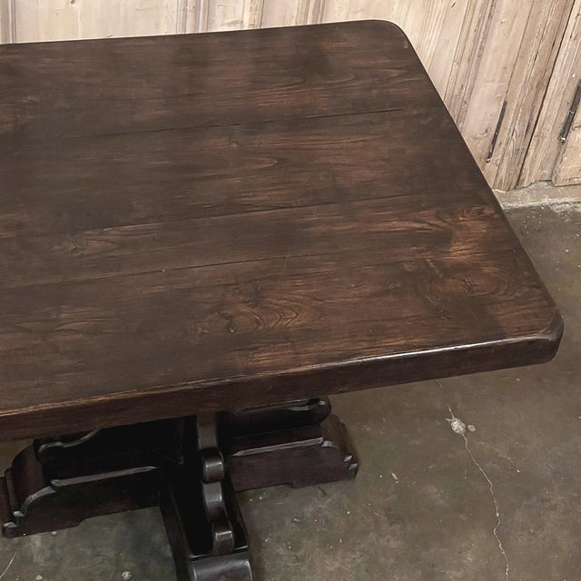Grand Country French Elm Double Pedestal Dining Table For Sale - Image 10 of 18