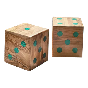 Large Marcella Cure Olivewood and Malachite Dice Set