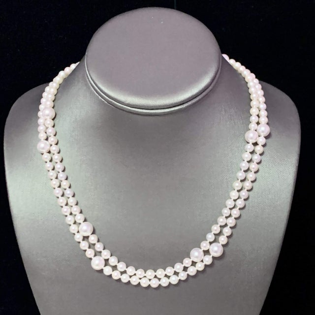 Akoya Pearl Necklace 14k Yellow Gold 37.25" 8.5 mm Certified For Sale - Image 13 of 14