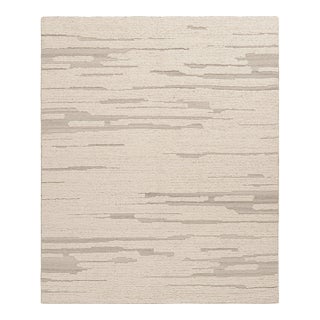 Rug & Kilim’s Textural Kilim in White Abstract High-Low Patterns - 9x12 For Sale