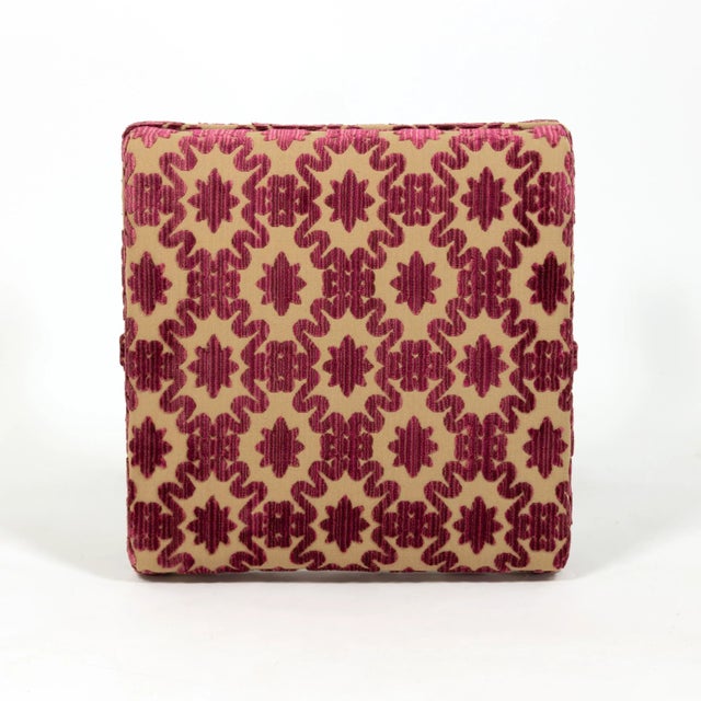 Carved Mahogany Curule Form Upholstered Stool With New Velvet Upholstery English, Circa 1890 For Sale In San Francisco - Image 6 of 8