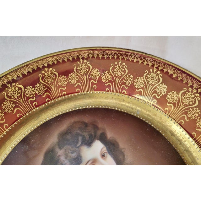 Pair Antique Austrian Royal Vienna Porcelain Portrait Plates For Sale - Image 10 of 12