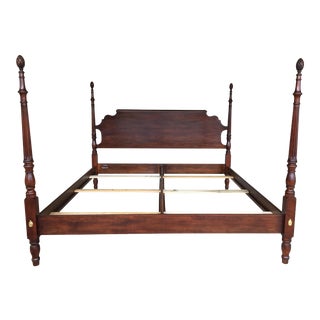 Statton Solid Cherry Centennial Finish Pineapple Poster King Bed For Sale