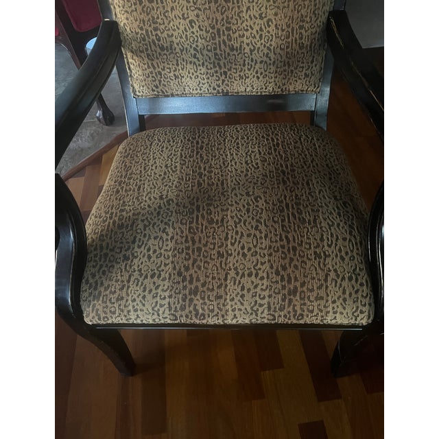 1990s French Style Armchair With Leopard Animal Print For Sale - Image 4 of 6