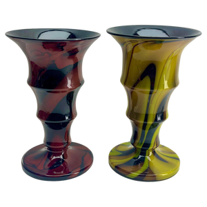 Trumpet Vase in Laminated Glass from Kralik Ernst Steinwald & Co., 1970