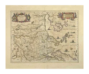 Johannes Janssonius, Thessalia Map, Etching, 1650s