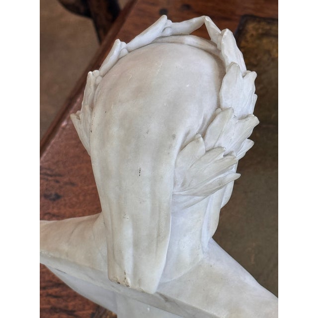 Alabaster 1950s Alabaster Bust of Dante For Sale - Image 8 of 9