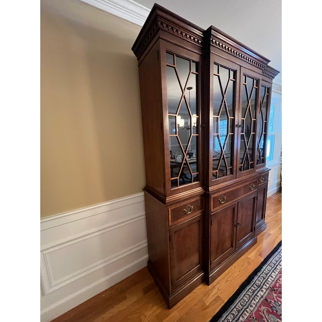 Elegant mahogany, American Masterpiece Collection by Hickory Furniture Company China Cabinet. China deck #1760-29 is 67 x...
