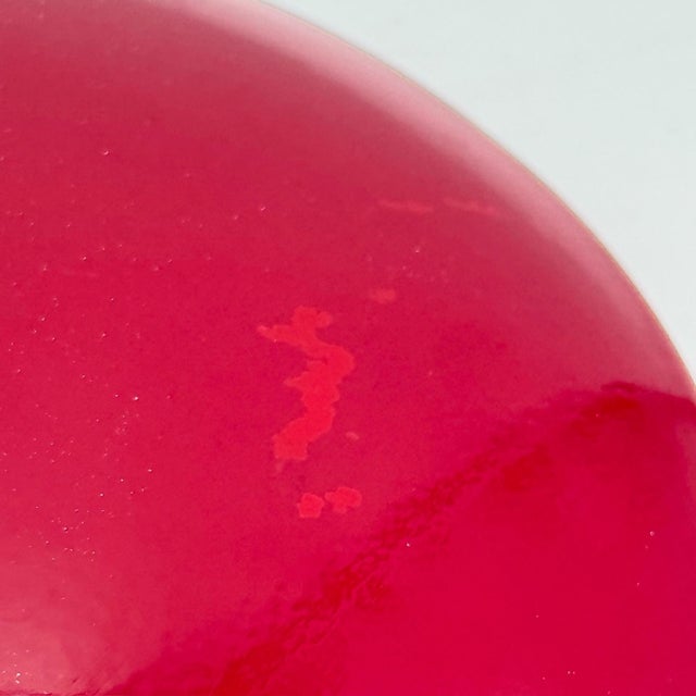 1960s Mid-Century Modern Cone Metal Lamp with Red Base & Golden Shade, 1950s For Sale - Image 5 of 11