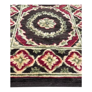 3x11 Giselle Violet Red Floral Traditional Flatweave Wool Carpet Rug For Sale