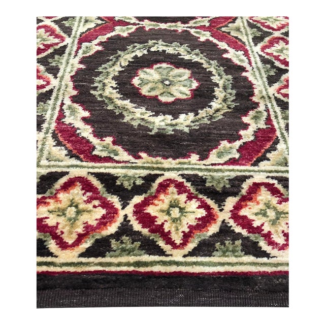3x11 Giselle Violet Red Floral Traditional Flatweave Wool Carpet Rug For Sale