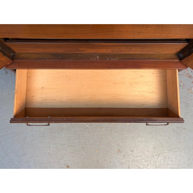 Mid 20th Century Brasilia Style Walnut and Brass Gentleman’s Chest For Sale - Image 11 of 15