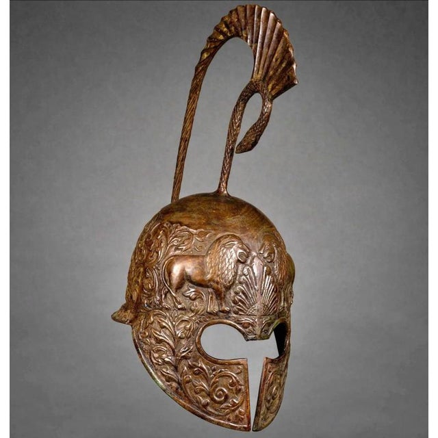 Vintage 20th Century Greco-Roman Helmet in Bronze For Sale - Image 5 of 6