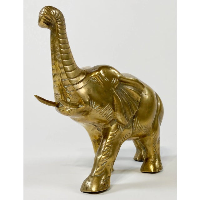 Mid-Century Modern Large Brass Elephant Figure For Sale - Image 3 of 6