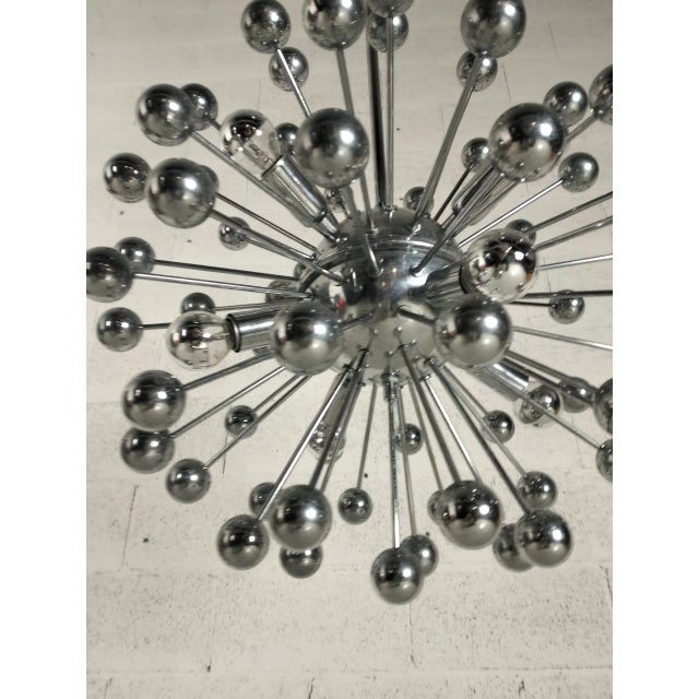 Mid-Century Modern Space Age Sputnik Chrome & Steel Chandelier, 1970s For Sale - Image 3 of 11