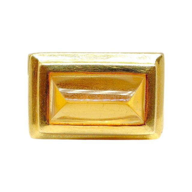 Vintage 18K yellow gold FINESTRA architectural cocktail ring, featuring a design inspired by the architecture of the...