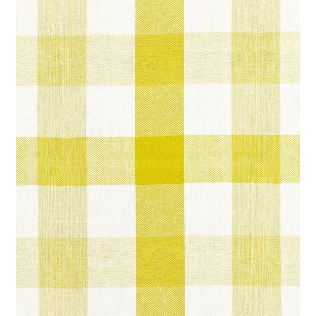 The House of Scalamandré Westport Linen Plaid Fabric, Citron For Sale