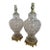 Vintage Neoclassical Diamond-Pattern Glass Urn Table Lamps - Pair For Sale