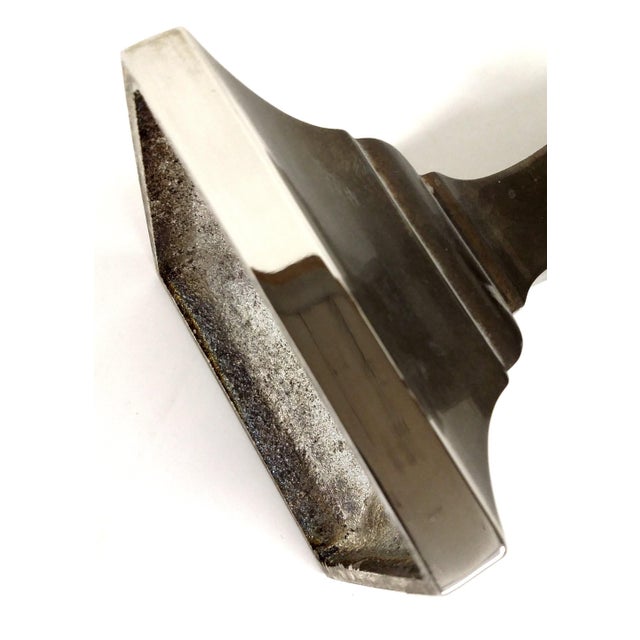 1940s Vintage Brass-Silver Candle Holders - a Pair For Sale - Image 9 of 11