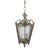 Vintage Bronze Lantern With Etched Glass Panels For Sale