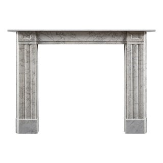 English Regency Carrara Marble Fireplace Surround For Sale