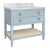 Contemporary Matthew Izzo Home - Cutler Matte Light Blue Lacquer, One Drawer Bath Vanity With Carrara Marble Top, Porcelain Sink, and Brass Hardware For Sale - Image 3 of 6