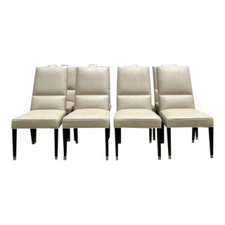 Vintage Contemporary Chaddock Upholstered Dining Chairs - Set of 8 For Sale