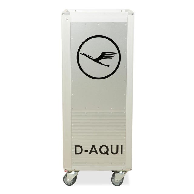 Silver Grey Lufthansa Ju 52 Aircraft Trolley with Shelf and Plastic Drawer For Sale - Image 18 of 18