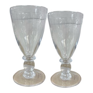 Pair of Hartland Red and White Wine Glasses by Simon Pearce For Sale
