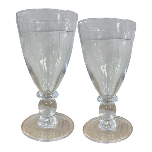 Pair of Hartland Red and White Wine Glasses by Simon Pearce For Sale