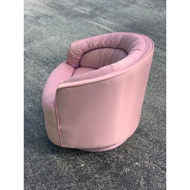 Adrian Pearsall for Comfort Designs Lavender Tufted Swivel Chair For Sale In Miami - Image 6 of 11