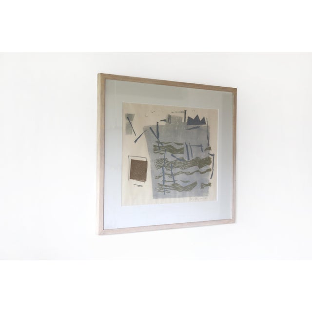 Beautiful silkscreen print by Willemijn van Dorp. Inspired by flowing water, Van Dorp created this abstract...