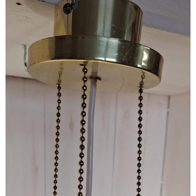 Vintage Hanging Lamp with Brass Frame from Kaiser, 1970s For Sale - Image 10 of 12